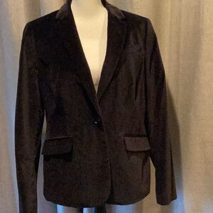 Talbots Classic Black Velveteen Jacket, size 8.